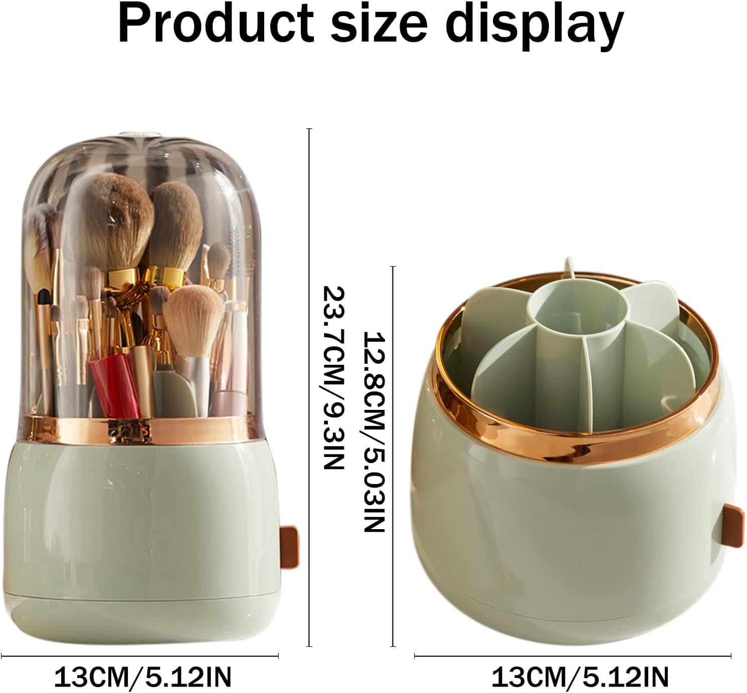 Fancy 360° Rotating Makeup Brushes Holder, Portable Desktop Makeup Brush Organizer With Lid, Desktop Makeup Brush Storage Bucket, Lipstick Eyebrow Pencil Holder, Vanity Dressing Table Brush Display Box, Acrylic Dust Free Waterproof Makeup Container Fancy 360° Rotating Makeup Brushes Holder, Portable Desktop Makeup Brush Organizer With Lid, Desktop Makeup Brush Storage Bucket, Lipstick Eyebrow Pencil Holder, Vanity Dressing Table Brush Display Box, Acrylic Dust Free Waterproof Makeup Container